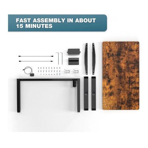 Electric Standing Desk, 48 x 24 inches Whole Piece Deskboard Adjustable Height Desk, Quick Assembly, Ultra-Quiet Motor (Brown) - Toytexx Electric Standing Desk, 48 x 24 inches Whole Piece Deskboard Adjustable Height Desk, Quick Assembly, Ultra-Quiet Motor (Brown) - Toytexx